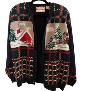 Ashley Design Women's M Cardigan Sweater Hand Embroidered Vintage Cottagecore